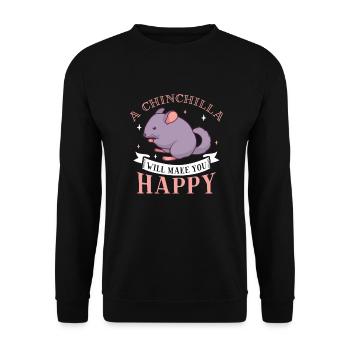 Chinchilla Liebhaber Geschenk Geschenkidee - Unisex Pullover - Schwarz - Vorne - Alina (178cm) & Michal (187cm)