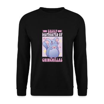 Chinchilla Liebhaber Geschenk Geschenkidee - Unisex Pullover - Schwarz - Vorne - Alina (178cm) & Michal (187cm)