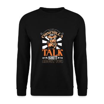 Chinchilla Liebhaber Geschenk Geschenkidee - Unisex Pullover - Schwarz - Vorne - Alina (178cm) & Michal (187cm)