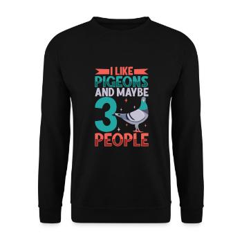 Pigeon Pigeon Racing Pigeon Racer Pigeon Keeper - Unisex Sweatshirt - black - Front - Alina (178cm) & Michal (187cm)