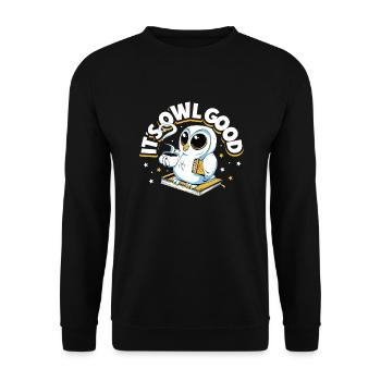 Owl Cute Owl Owl Lover just a Boy who loves owls - Unisex Pullover - Schwarz - Vorne - Alina (178cm) & Michal (187cm)