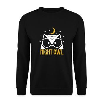 Owl Cute Owl Owl Lover just a Boy who loves owls - Unisex Pullover - Schwarz - Vorne - Alina (178cm) & Michal (187cm)