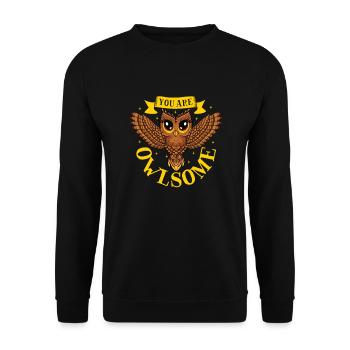 Owl Cute Owl Owl Lover just a Boy who loves owls - Unisex Pullover - Schwarz - Vorne - Alina (178cm) & Michal (187cm)