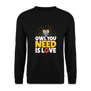 Owl Cute Owl Owl Lover just a Boy who loves owls - Unisex Pullover - Schwarz - Vorne - Alina (178cm) & Michal (187cm)