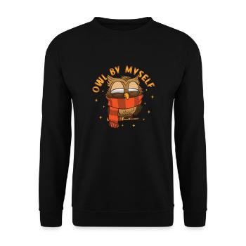 Owl Cute Owl Owl Lover just a Boy who loves owls - Unisex Pullover - Schwarz - Vorne - Alina (178cm) & Michal (187cm)