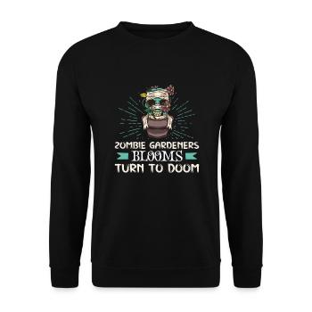 Horror Garden Gardener Zombie Plant Gardening - Unisex Sweatshirt - black - Front - Alina (178cm) & Michal (187cm)