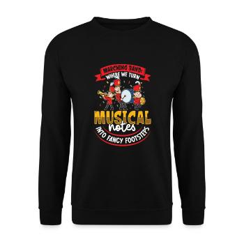 Marching Band Clarinetist School Rehearsal Music - Unisex Sweatshirt - black - Front - Alina (178cm) & Michal (187cm)