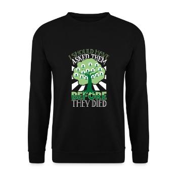 Arbre généalogique Historien de la famille Généalogie Généalogiste - Sweat-shirt Unisexe - noir - Devant - Alina (178cm) & Michal (187cm)