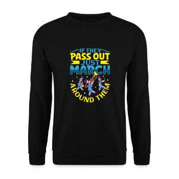 Marching Band Clarinetist School Rehearsal Music - Unisex Sweatshirt - black - Front - Alina (178cm) & Michal (187cm)