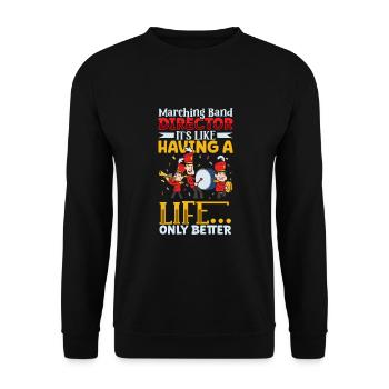 Marching Band Clarinetist School Rehearsal Music - Unisex Sweatshirt - black - Front - Alina (178cm) & Michal (187cm)