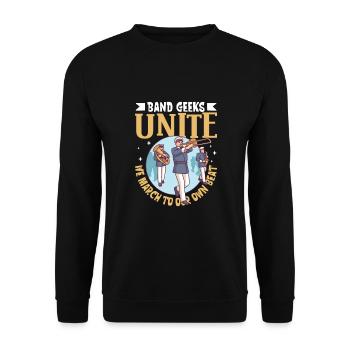 Marching Band Clarinetist School Rehearsal Music - Unisex Sweatshirt - black - Front - Alina (178cm) & Michal (187cm)