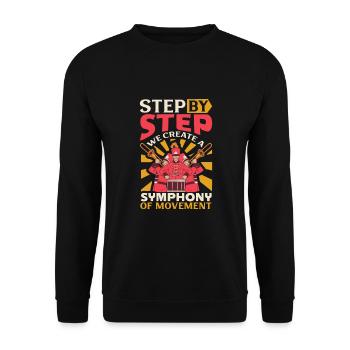 Marching Band Clarinetist School Rehearsal Music - Unisex Sweatshirt - black - Front - Alina (178cm) & Michal (187cm)