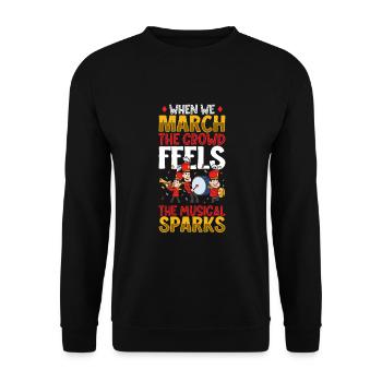 Marching Band Clarinetist School Rehearsal Music - Unisex Sweatshirt - black - Front - Alina (178cm) & Michal (187cm)