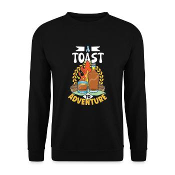Campfire Nights Whisky Delights Outdoor Adventure - Unisex Sweatshirt - black - Front - Alina (178cm) & Michal (187cm)
