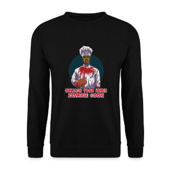 Lustiger Zombie Koch Kochen Horror Koch Untote - Unisex Pullover - Schwarz - Vorne - Alina (178cm) & Michal (187cm)