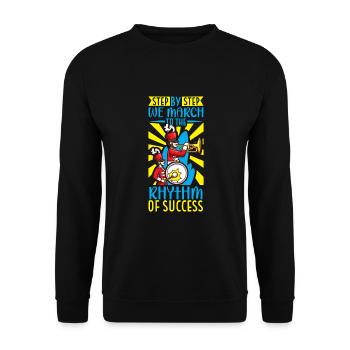 Marching Band Clarinetist School Rehearsal Music - Unisex Sweatshirt - black - Front - Alina (178cm) & Michal (187cm)