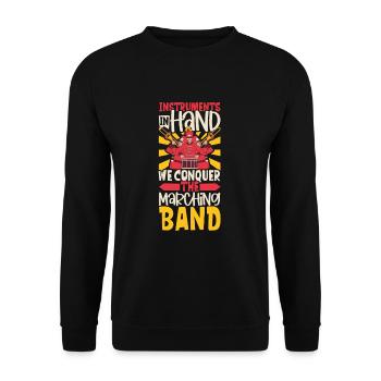 Marching Band Clarinetist School Rehearsal Music - Unisex Sweatshirt - black - Front - Alina (178cm) & Michal (187cm)
