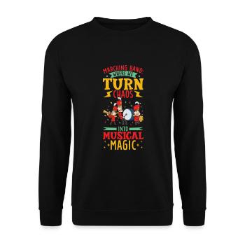 Marching Band Clarinetist School Rehearsal Music - Unisex Sweatshirt - black - Front - Alina (178cm) & Michal (187cm)
