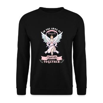 Breast cancer Awareness Support Survivors Pink - Unisex Sweatshirt - black - Front - Alina (178cm) & Michal (187cm)