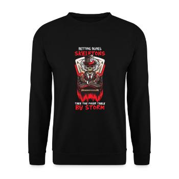 Poker Casino Joueur de poker Jeu de roulette - Sweat-shirt Unisexe - noir - Devant - Alina (178cm) & Michal (187cm)