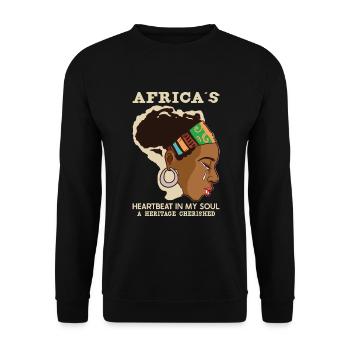 Afro Black Girl Pride Afro Girl Afrocentrique - Sweat-shirt Unisexe - noir - Devant - Alina (178cm) & Michal (187cm)