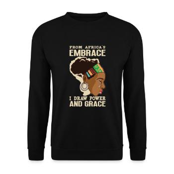 Afro Black Girl Pride Afro Girl Afrocentrique - Sweat-shirt Unisexe - noir - Devant - Alina (178cm) & Michal (187cm)