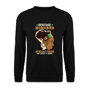 Afro Black Girl Pride Afro Girl Afrocentrique - Sweat-shirt Unisexe - noir - Devant - Alina (178cm) & Michal (187cm)