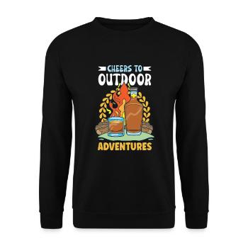 Campfire Nights Whisky Delights Outdoor Adventure - Unisex Sweatshirt - black - Front - Alina (178cm) & Michal (187cm)