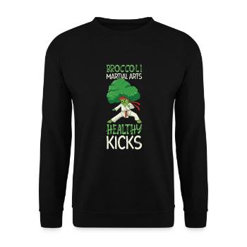 Broccoli Martial Arts Karate MMA Boxing Kicks - Unisex Sweatshirt - black - Front - Alina (178cm) & Michal (187cm)