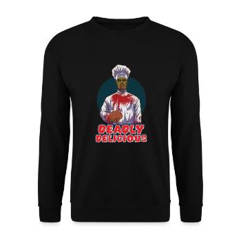 Lustiger Zombie Koch Kochen Horror Koch Untote - Unisex Pullover - Schwarz - Vorne - Alina (178cm) & Michal (187cm)