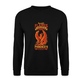 Phoenix Bird Mythical Creatures - Unisex Sweatshirt - black - Front - Alina (178cm) & Michal (187cm)