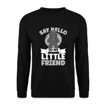 Rhino Rhino Safari Zoo Wilderness Wildlife - Unisex Sweatshirt - black - Front - Alina (178cm) & Michal (187cm)