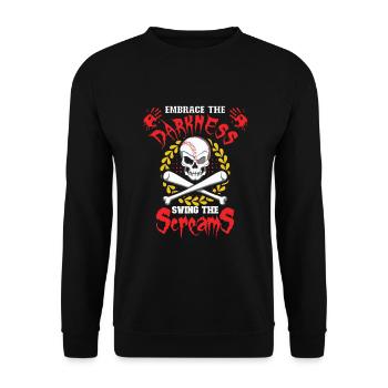 Baseball Cards Baseball Player Baseball Fan Gift - Unisex Pullover - Schwarz - Vorne - Alina (178cm) & Michal (187cm)