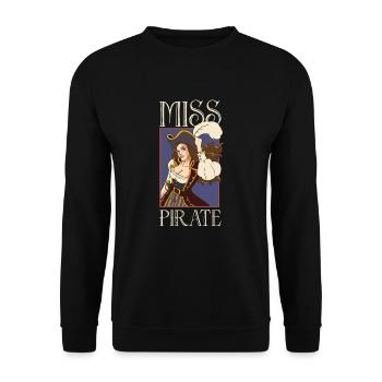 Pirate Pirate Ship Woman Pirate Captain - Unisex Sweatshirt - black - Front - Alina (178cm) & Michal (187cm)