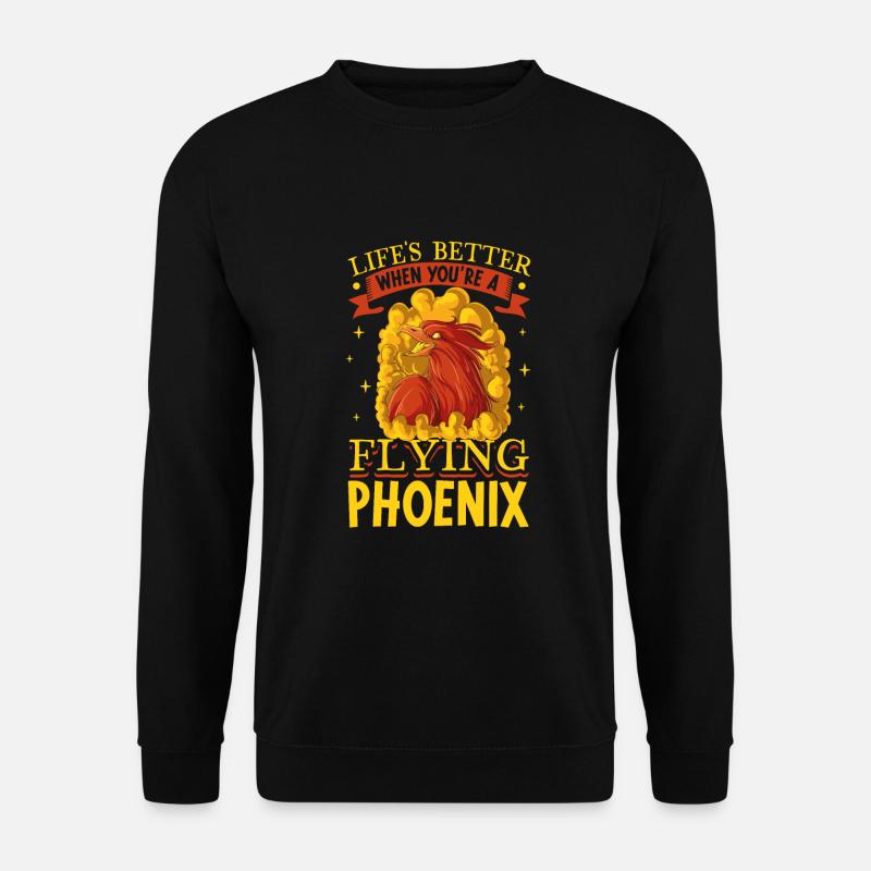 Phönix Vogel Fabelwesen - Unisex Pullover - Schwarz