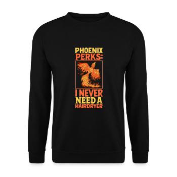 Phoenix Bird Mythical Creatures - Unisex Sweatshirt - black - Front - Alina (178cm) & Michal (187cm)