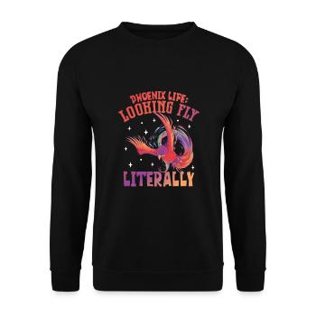 Phoenix Bird Mythical Creatures - Unisex Sweatshirt - black - Front - Alina (178cm) & Michal (187cm)