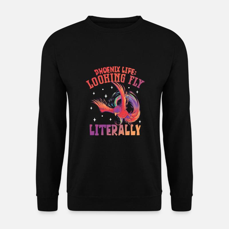 Phönix Vogel Fabelwesen - Unisex Pullover - Schwarz