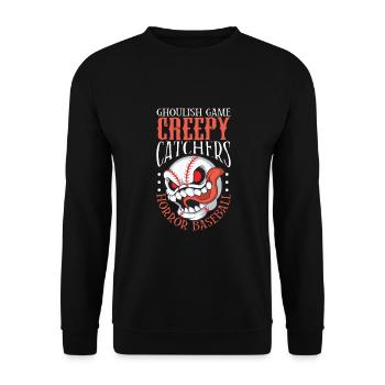 Baseball Cards Baseball Player Baseball Fan Gift - Unisex Pullover - Schwarz - Vorne - Alina (178cm) & Michal (187cm)
