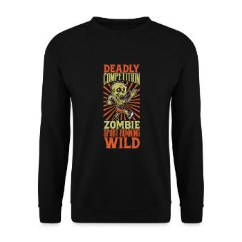 Horror Zombie Runner Half Marathon Running Jogging - Unisex Sweatshirt - black - Front - Alina (178cm) & Michal (187cm)
