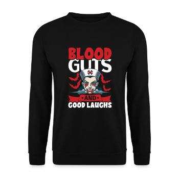 Creepy Nurse Horror Nurse - Unisex Sweatshirt - black - Front - Alina (178cm) & Michal (187cm)