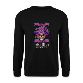 Horror Pirate Pirate Ship Pirate Captain Horror - Unisex Pullover - Schwarz - Vorne - Alina (178cm) & Michal (187cm)