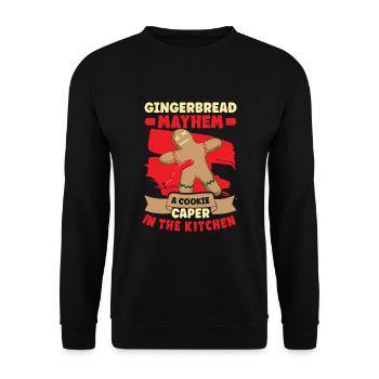 Christmas Gingerbread bakery Kitchen Crime Scene - Unisex Pullover - Schwarz - Vorne - Alina (178cm) & Michal (187cm)