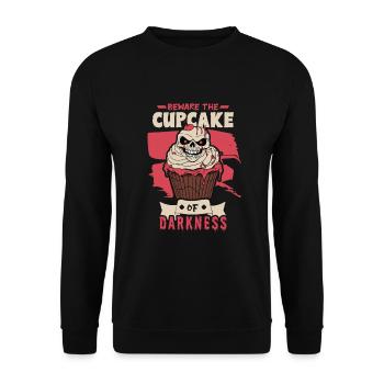 Terrifying Halloween horror cupcake monster - Unisex Sweatshirt - black - Front - Alina (178cm) & Michal (187cm)