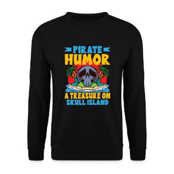 Drôle d’horreur Pirate Bateau Pirate Capitaine Pirate - Sweat-shirt Unisexe - noir - Devant - Alina (178cm) & Michal (187cm)