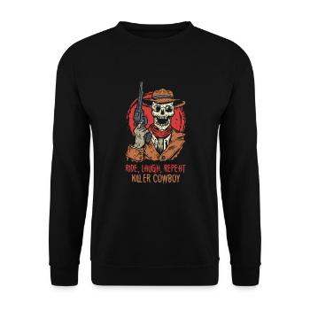 Spooky Horror Western Cowboy Rider Rodeo Country - Sweat-shirt Unisexe - noir - Devant - Alina (178cm) & Michal (187cm)