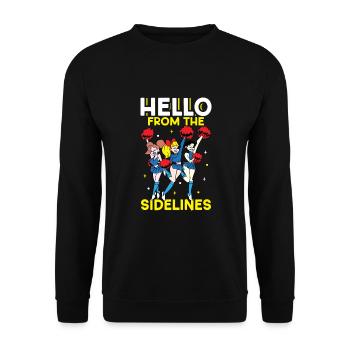 Cheerleading Cheer Zitat Fußballstadion Tanz - Unisex Pullover - Schwarz - Vorne - Alina (178cm) & Michal (187cm)