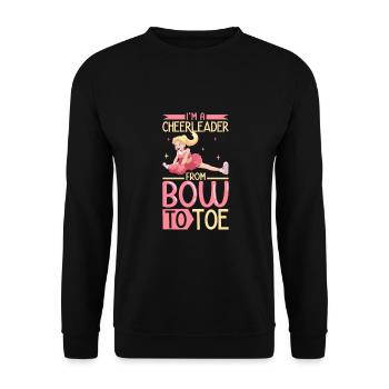 Cheerleading Cheer Zitat Fußballstadion Tanz - Unisex Pullover - Schwarz - Vorne - Alina (178cm) & Michal (187cm)