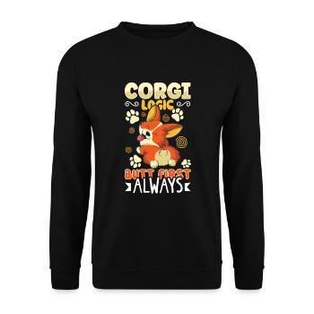 Dog Welsh Corgi Pet Dog Lover Puppy Welsh Dog - Unisex Pullover - Schwarz - Vorne - Alina (178cm) & Michal (187cm)