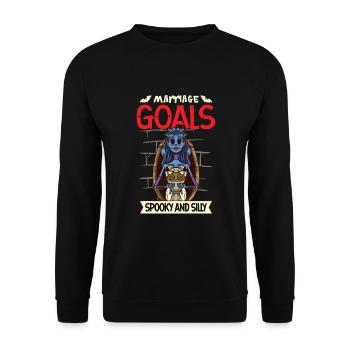 Funny Gothic Goth Wedding Bride Goth Halloween - Unisex Pullover - Schwarz - Vorne - Alina (178cm) & Michal (187cm)